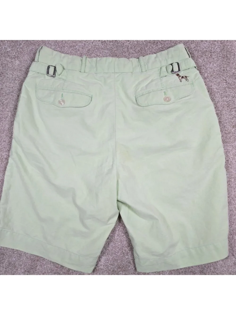 Polo Ralph Lauren Chino Shorts Embroidered Dog Flat Front Golf Preppy Men's 32